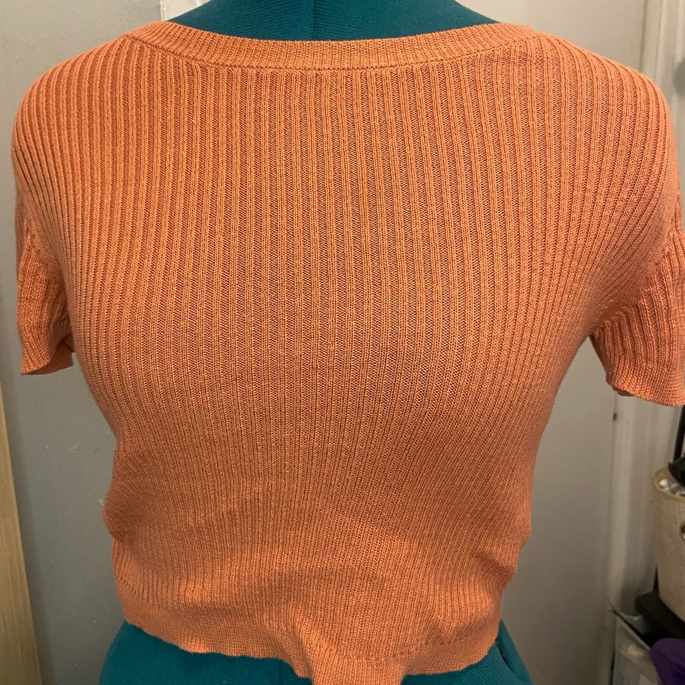 Cropped Orange Sweater Shirt